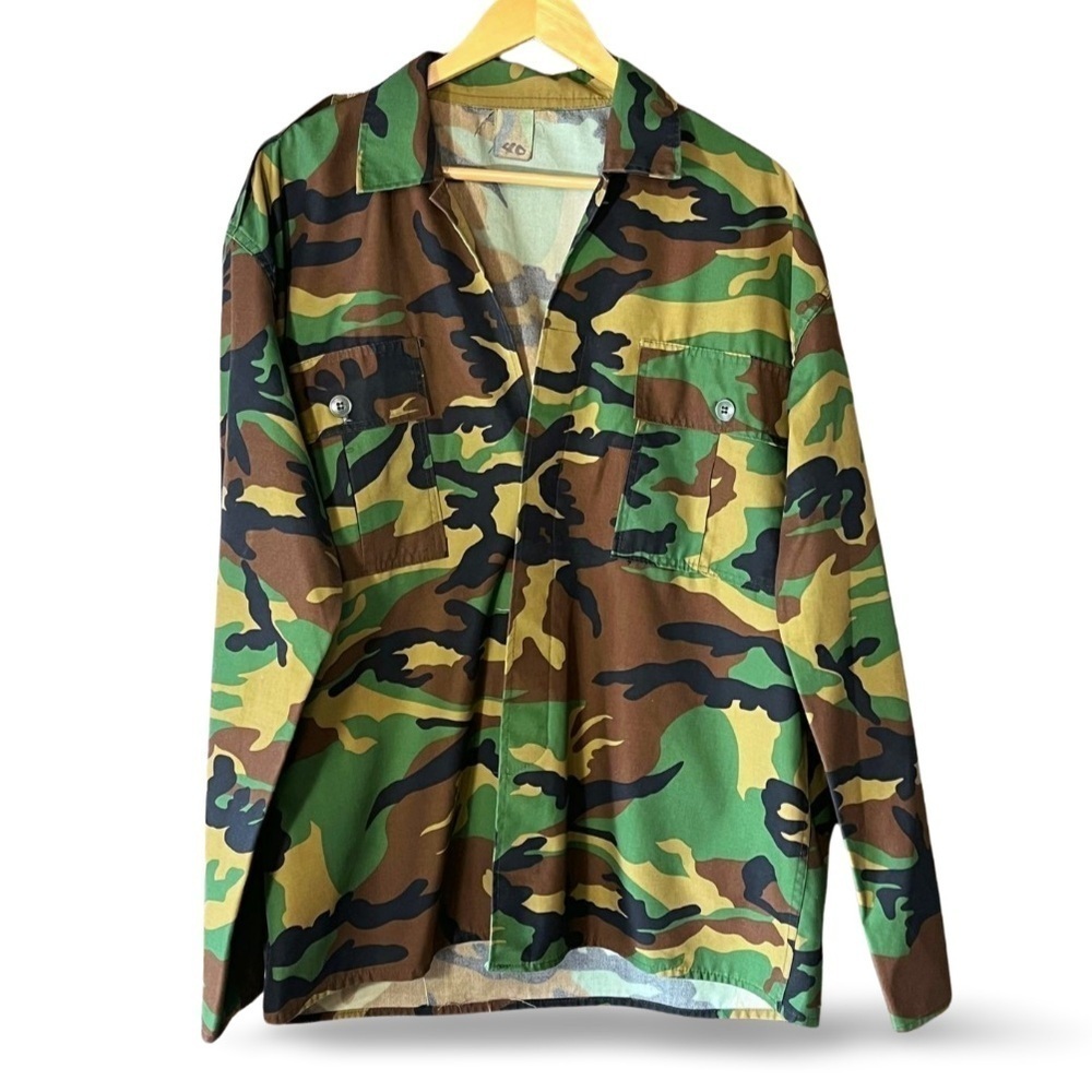 U.S. Army Green and Brown Camouflage Field Jacket Camo Streetwear Grunge Punk